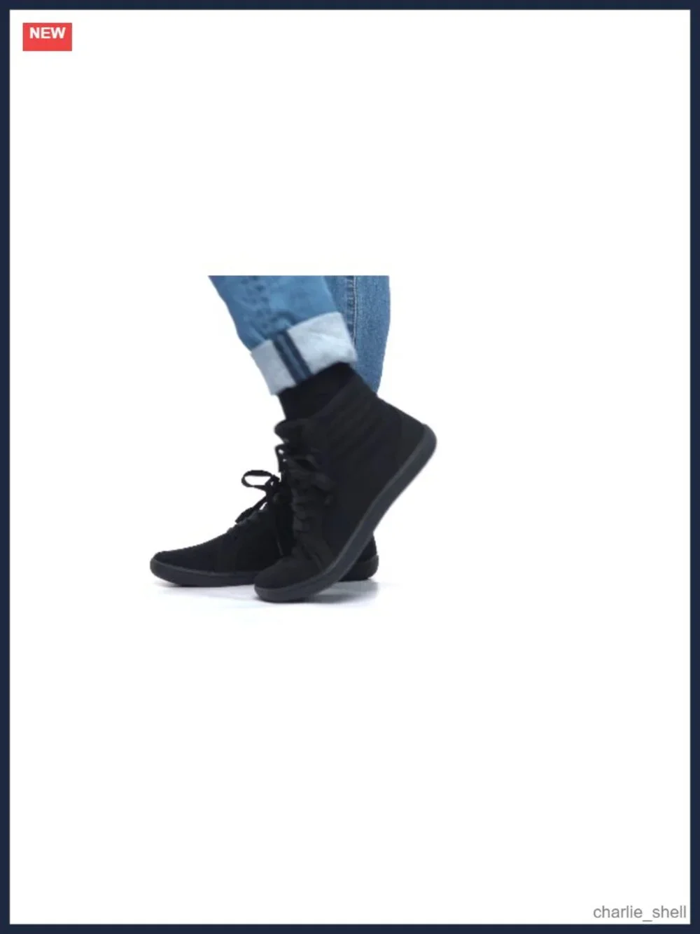 Wide Hi-Top Minimalist Barefoot Shoes Ankle Support Vegan Suede Canvas
